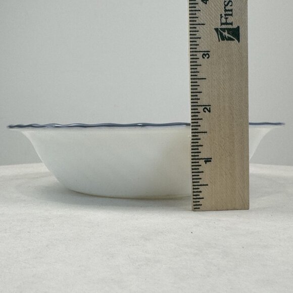 Corelle Corning White Swirl Rimmed Soup Cereal Bowls Blue Trim 7.25" Set Of 2 - Picture 8 of 8